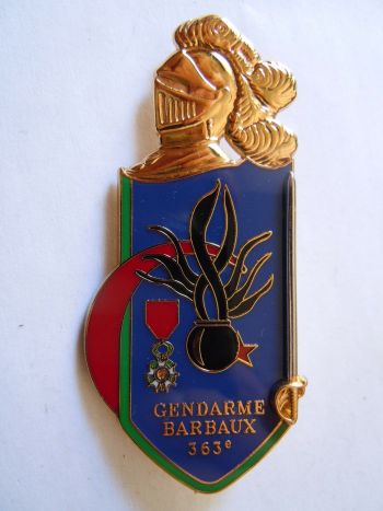 Coat of arms (crest) of the Promotion 363 Gendarme Barnaux, Gendarmerie School of Chaumont, France