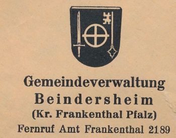 Wappen von Beindersheim/Coat of arms (crest) of Beindersheim