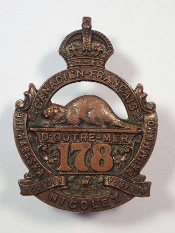 Coat of arms (crest) of the 178th (Quebec) Battalion, CEF
