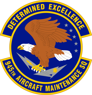 Coat of arms (crest) of the 945th Aircraft Maintenance Squadron, US Air Force