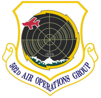 Coat of arms (crest) of the 502nd Air Operations Group, US Air Force