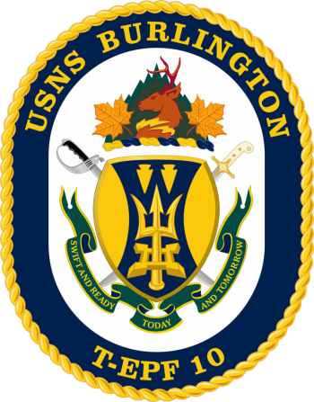 Coat of arms (crest) of the Expeditionary Fast Transport USNS Burlington (T-EPF 10)