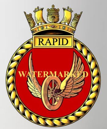 Coat of arms (crest) of the HMS Rapid, Royal Navy