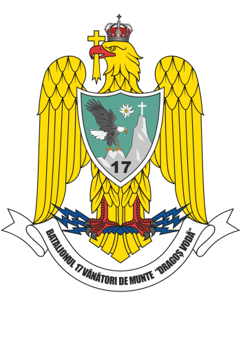 Coat of arms (crest) of 17th Mountain Rifle Battalion Dragoş Vodă, Romanian Army