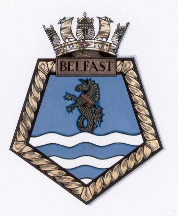 Coat of arms (crest) of the HMS Belfast, Royal Navy