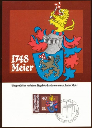 Coat of arms (crest) of Liechtenstein (stamps)