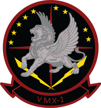 Coat of arms (crest) of the Marine Operational Test and Evaluation Squadron (VMX)-1 Flying Lions, USMC