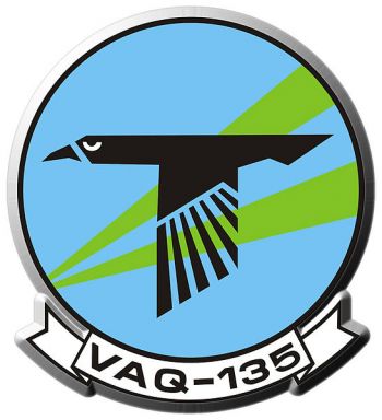 Coat of arms (crest) of the Electronic Attack Squadron (VAQ) - 135 Black Ravens, US Navy