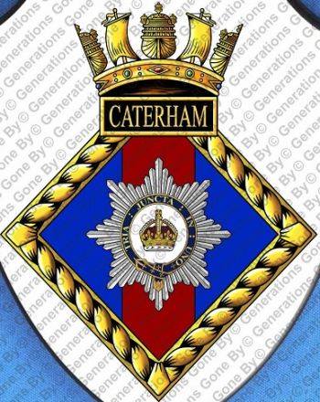 Coat of arms (crest) of the HMS Caterham, Royal Navy