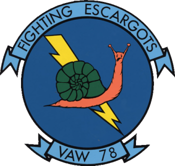 Coat of arms (crest) of the Carrier Airborne Early Warning Squadron (VAW)-78 Fightning Escarcots (or Slugs), US Navy