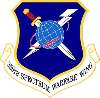 Coat of arms (crest) of the 350th Spectrum Warfare Wing, US Air Force