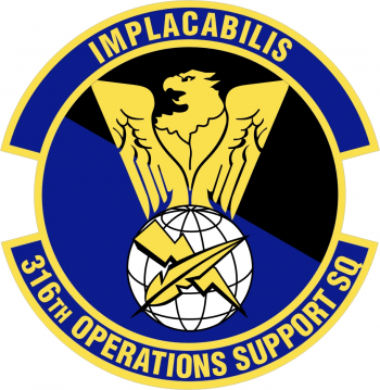 Coat of arms (crest) of the 316th Operations Support Squadron, US Air Force