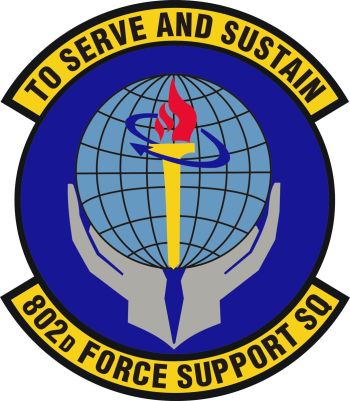 Coat of arms (crest) of the 802nd Force Support Squadron, US Air Force