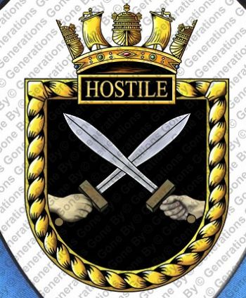 Coat of arms (crest) of the HMS Hostile, Royal Navy