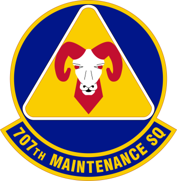 Coat of arms (crest) of the 707th Maintenance Squadron, US Air Force