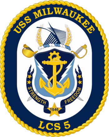 Coat of arms (crest) of the Littoral Combat Ship USS Milwaukee (LCS-5)