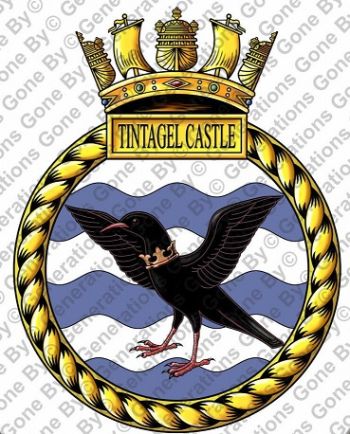Coat of arms (crest) of the HMS Tintagel Castle, Royal Navy
