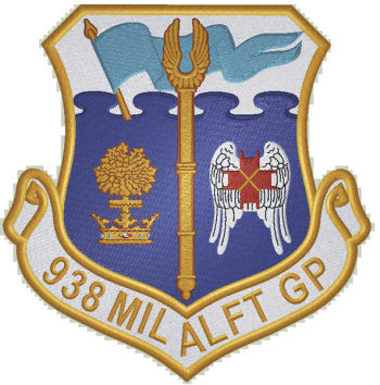 Coat of arms (crest) of the 938th Military Airlift Group, US Air Force