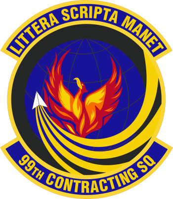 Coat of arms (crest) of the 99th Contracting Squadron, US Air Force