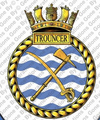 Coat of arms (crest) of the HMS Trouncer, Royal Navy