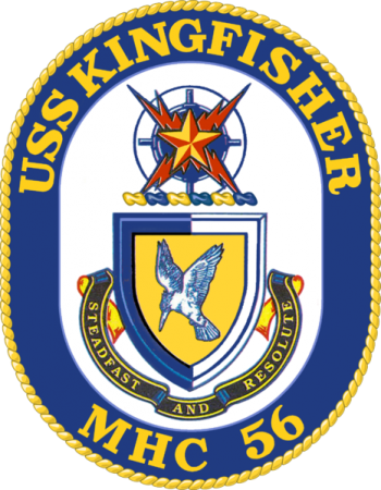 Coat of arms (crest) of the Mine Hunter USS Kingfisher (MHC-56)