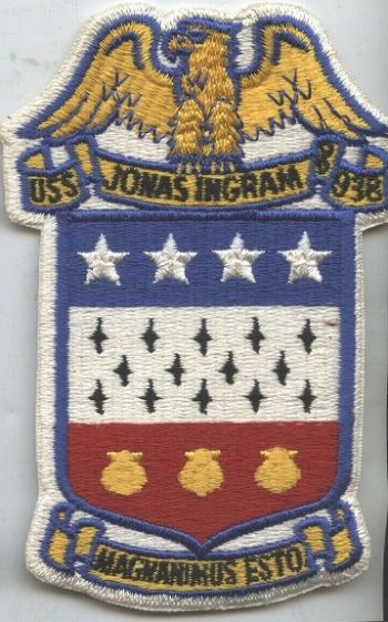 Coat of arms (crest) of the Destroyer USS Jonas Ingram (DD-938)