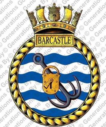 Coat of arms (crest) of the HMS Barcastle, Royal Navy