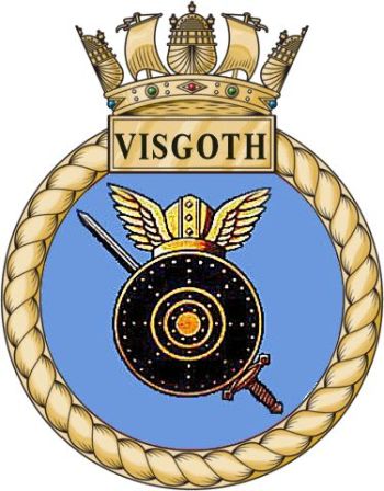 Coat of arms (crest) of the HMS Visgoth, Royal Navy