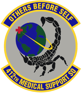 Coat of arms (crest) of the 412th Medical Support Squadron, US Air Force