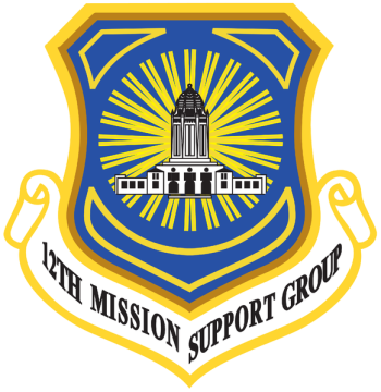 Coat of arms (crest) of the 12th Mission Support Group, US Air Force