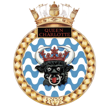 Coat of arms (crest) of the HMCS Queen Charlotte, Royal Canadian Navy