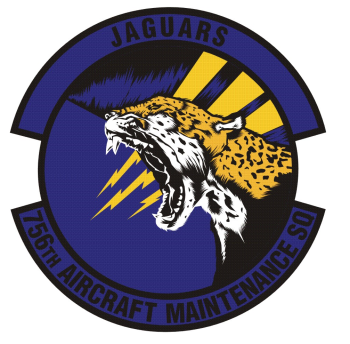 Coat of arms (crest) of the 756th Aircraft Maintenance Squadron, US Air Force