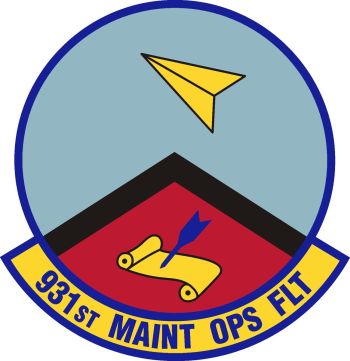 Coat of arms (crest) of the 931st Maintenance Operations Flight, US Air Force