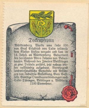 Wappen von Deckenpfronn/Coat of arms (crest) of Deckenpfronn