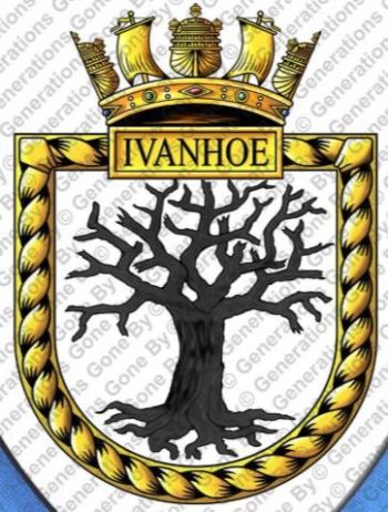 Coat of arms (crest) of the HMS Ivanhoe, Royal Navy