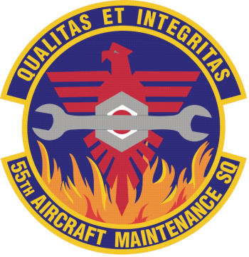 Coat of arms (crest) of the 55th Aircraft Maintenance Squadron, US Air Force