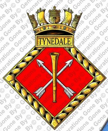 Coat of arms (crest) of the HMS Tynedale, Royal Navy