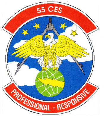 Coat of arms (crest) of the 55th Civil Engineer Squadron, US Air Force