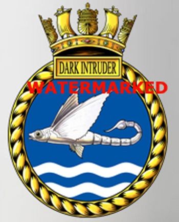 Coat of arms (crest) of the HMS Dark Intruder, Royal Navy