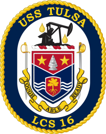 Coat of arms (crest) of the Littoral Combat Ship USS Tulsa (LCS-16)