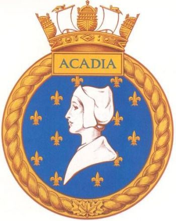 Coat of arms (crest) of the HMCS Acadia, Royal Canadian Navy