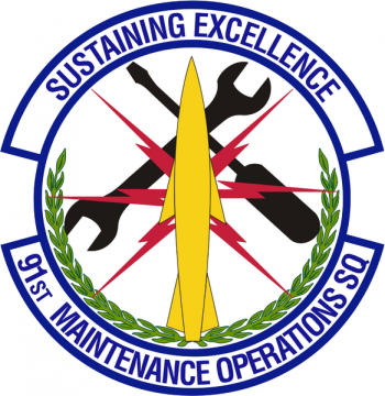 Coat of arms (crest) of the 91st Maintenance Operations Squadron, US Air Force