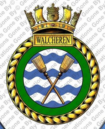 Coat of arms (crest) of the HMS Walcheren, Royal Navy