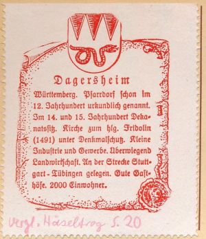 Wappen von Dagersheim/Coat of arms (crest) of Dagersheim