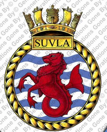 Coat of arms (crest) of the HMS Suvla, Royal Navy