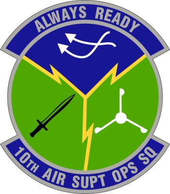 Coat of arms (crest) of the 10th Air Support Operations Squadron, US Air Force