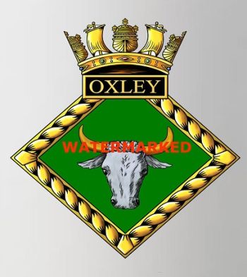 Coat of arms (crest) of the HMS Oxley, Royal Navy