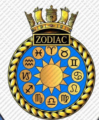Coat of arms (crest) of the HMS Zodiac, Royal Navy