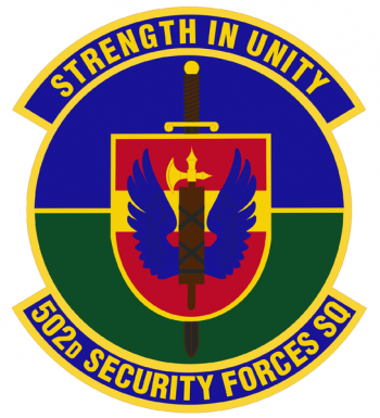 Coat of arms (crest) of the 502nd Security Forces Squadron, US Air Force