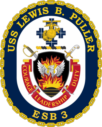 Coat of arms (crest) of the Expeditionary Mobile Base Vessel USS Lewis B. Puller (ESB-3)